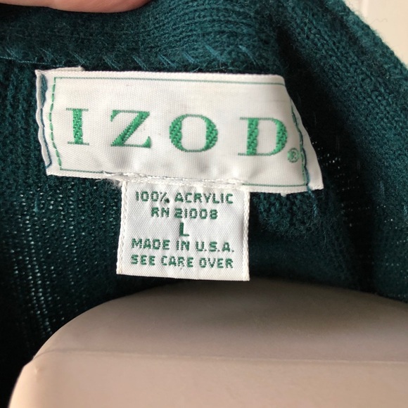 Vintage IZOD Green Cardigan - Picture 6 of 6
